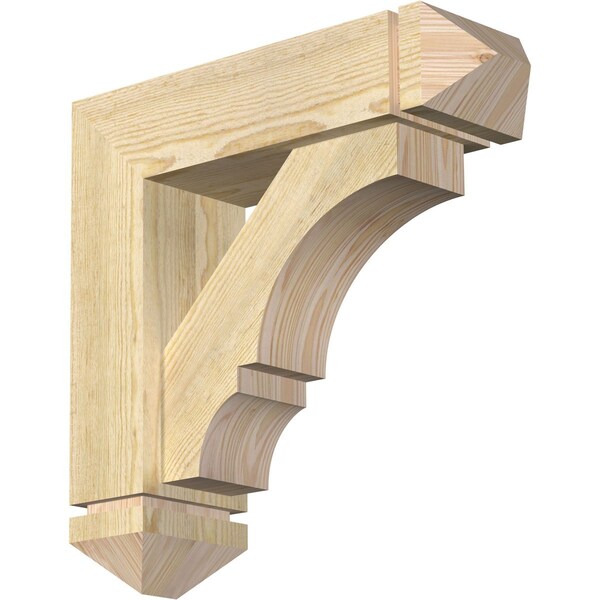 Ekena Millwork Balboa Arts and Crafts Rough Sawn Bracket w/ Offset Brace, Douglas Fir, 6"W x 20"D x 20"H BKT0604X20X20BOA03RDF - main